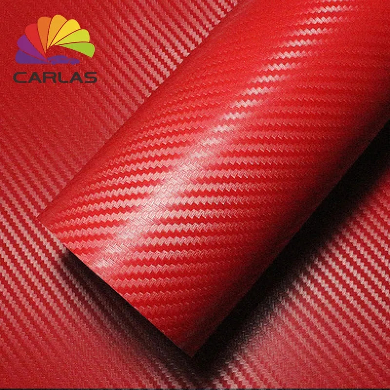 Carlas Carbon Fiber Vinyl Car Film Stretchable Car Film Protection Black 3D Self Adhesive Carbon Fiber Vinyl Stickers