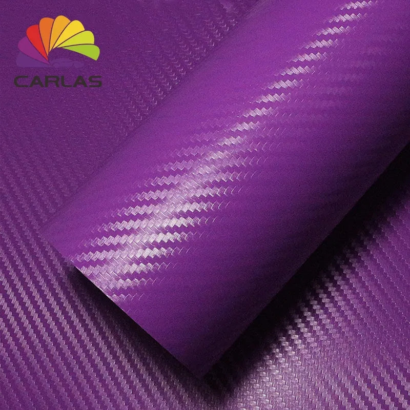 Carlas Carbon Fiber Vinyl Car Film Stretchable Car Film Protection Black 3D Self Adhesive Carbon Fiber Vinyl Stickers