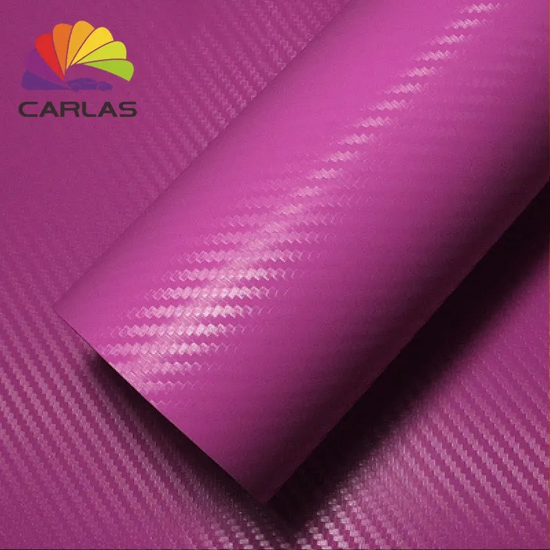 Carlas Carbon Fiber Vinyl Car Film Stretchable Car Film Protection Black 3D Self Adhesive Carbon Fiber Vinyl Stickers