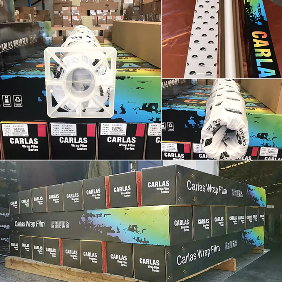 CARLAS 1.52*16.5m/roll New Car TPU Color Paint Protection Film Rainbow Laser White Colorful PPF Auto Wrap Film