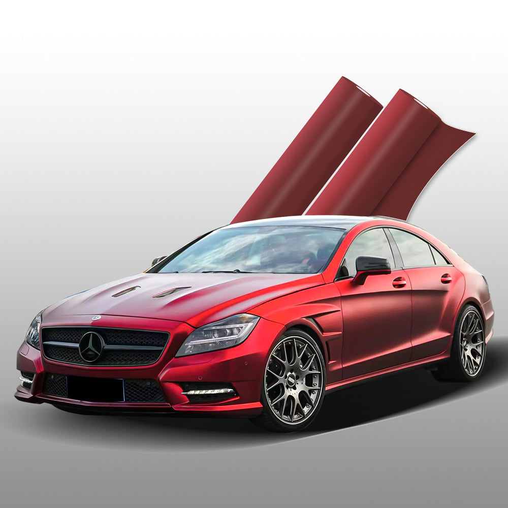 Carlas PET Romanee Red 1.52*18M Matte Chrome Romanee Red Car Wrap Film Wrapping vinyl Stickers