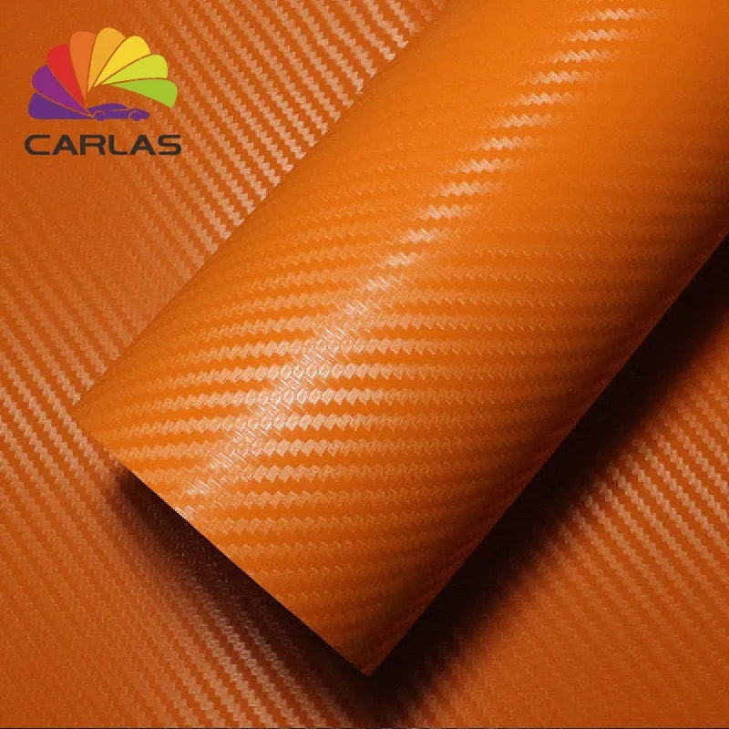 Carlas Carbon Fiber Vinyl Car Film Stretchable Car Film Protection Black 3D Self Adhesive Carbon Fiber Vinyl Stickers