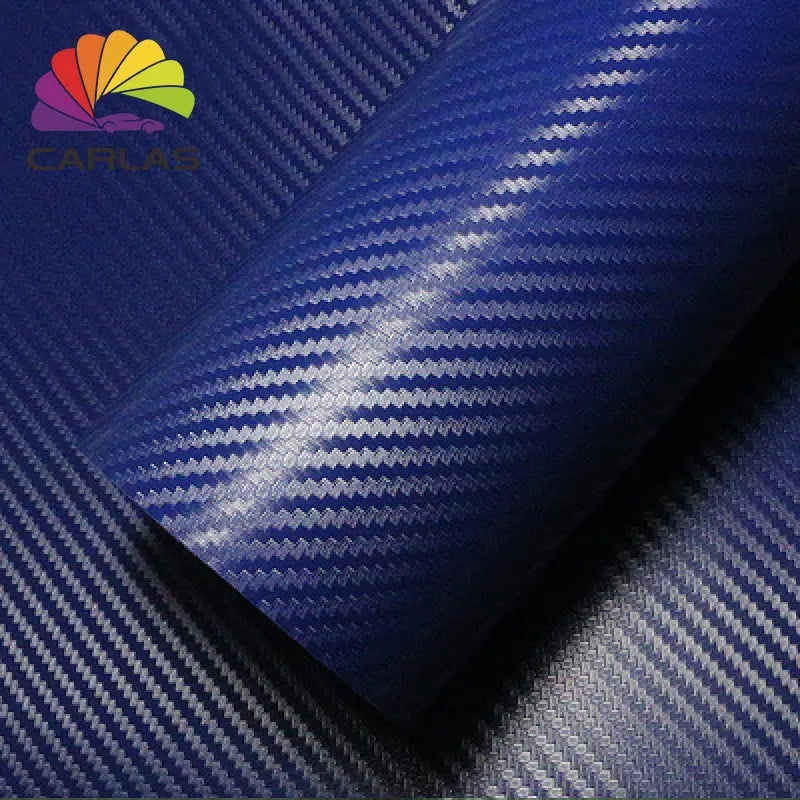 Carlas Carbon Fiber Vinyl Car Film Stretchable Car Film Protection Black 3D Self Adhesive Carbon Fiber Vinyl Stickers