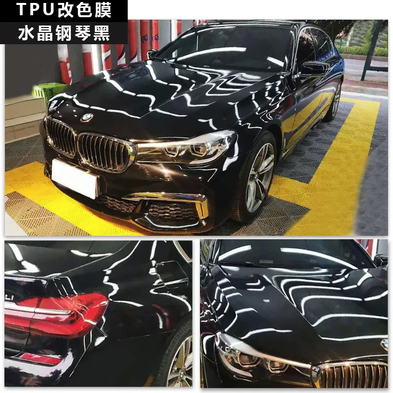 CARLAS 1.52*16.5m/roll High Quality Self Repair Scratch Resistant TPU Color Changing Film Crystal Piano Black PPF Paint Protective Film
