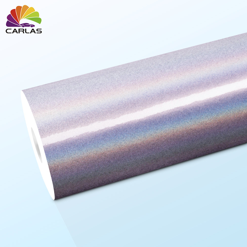 CARLAS 1.52*16.5m/roll New Car TPU Color Paint Protection Film Rainbow Laser White Colorful PPF Auto Wrap Film